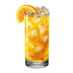 Refreshing Orange Highball Cocktail with Ice in a