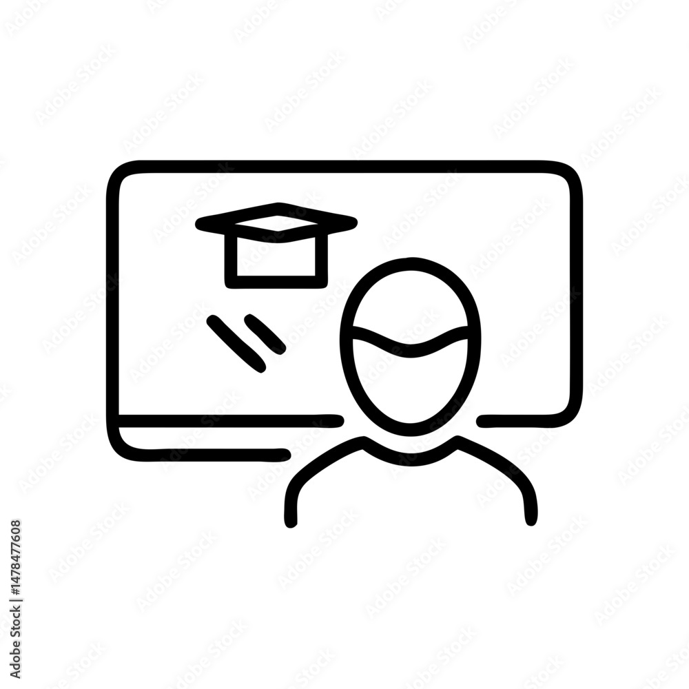 Poster online learning on transparent background for web and graphic design