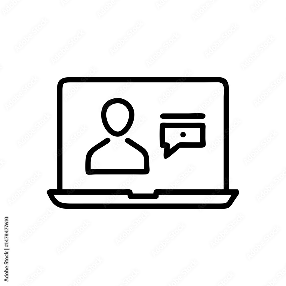 Poster online class on transparent background for web and graphic design