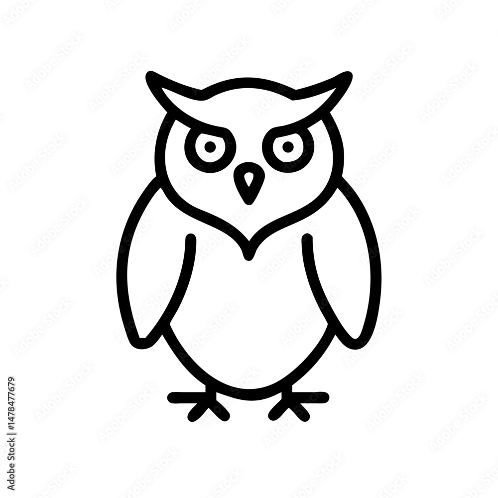 Poster owl on transparent background for web and graphic design
