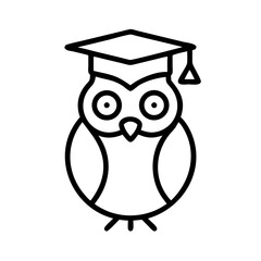 Owl graduate on transparent background for web and graphic design