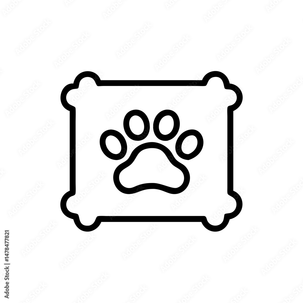 Poster paw print on transparent background for web and graphic design