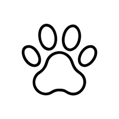 Paw print signboard silhouette on transparent background for web and graphic design