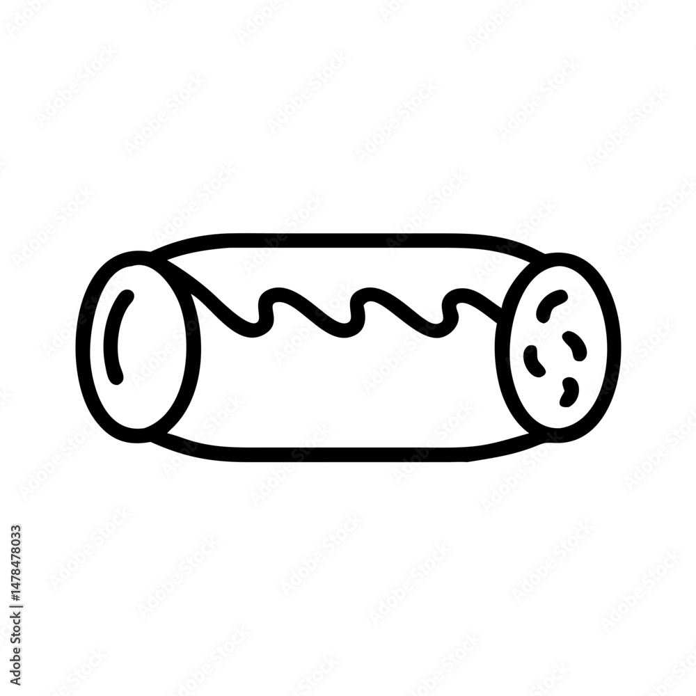 Poster sausage roll on transparent background for web and graphic design