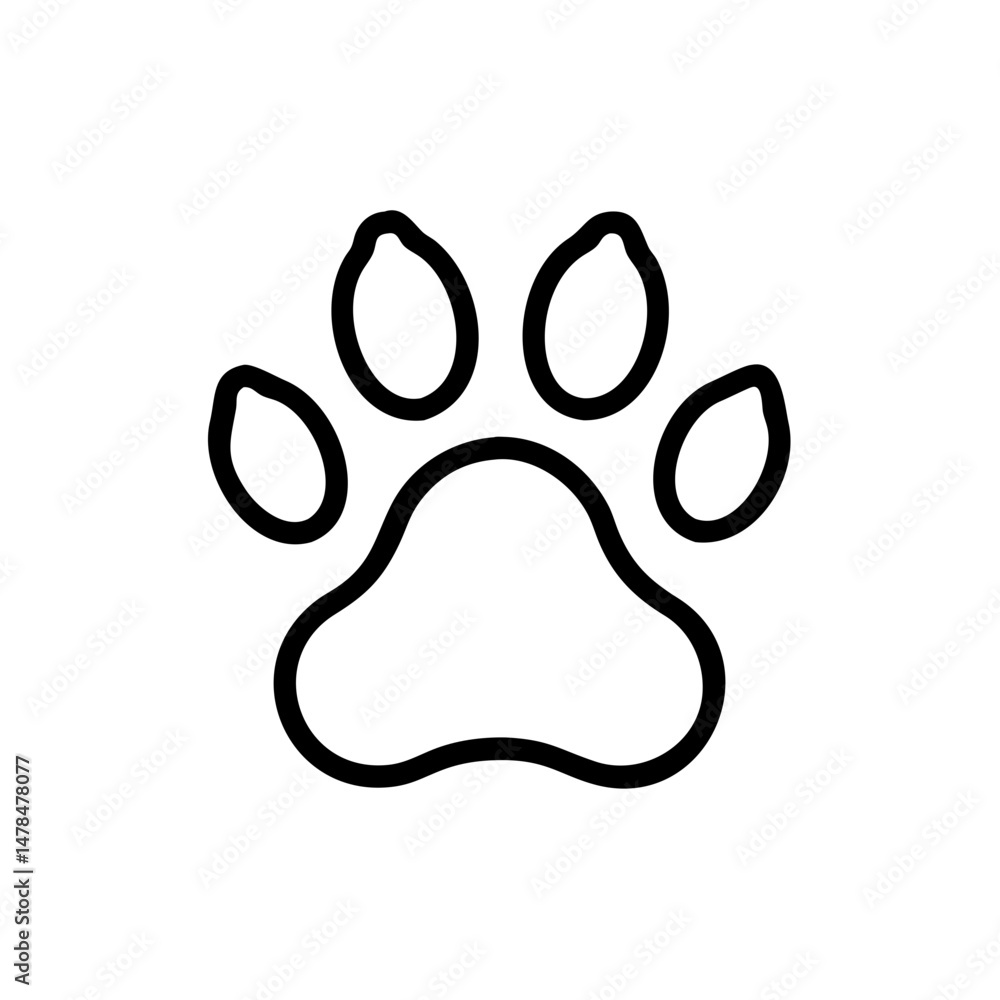 Aufkleber single paw on transparent background for web and graphic design