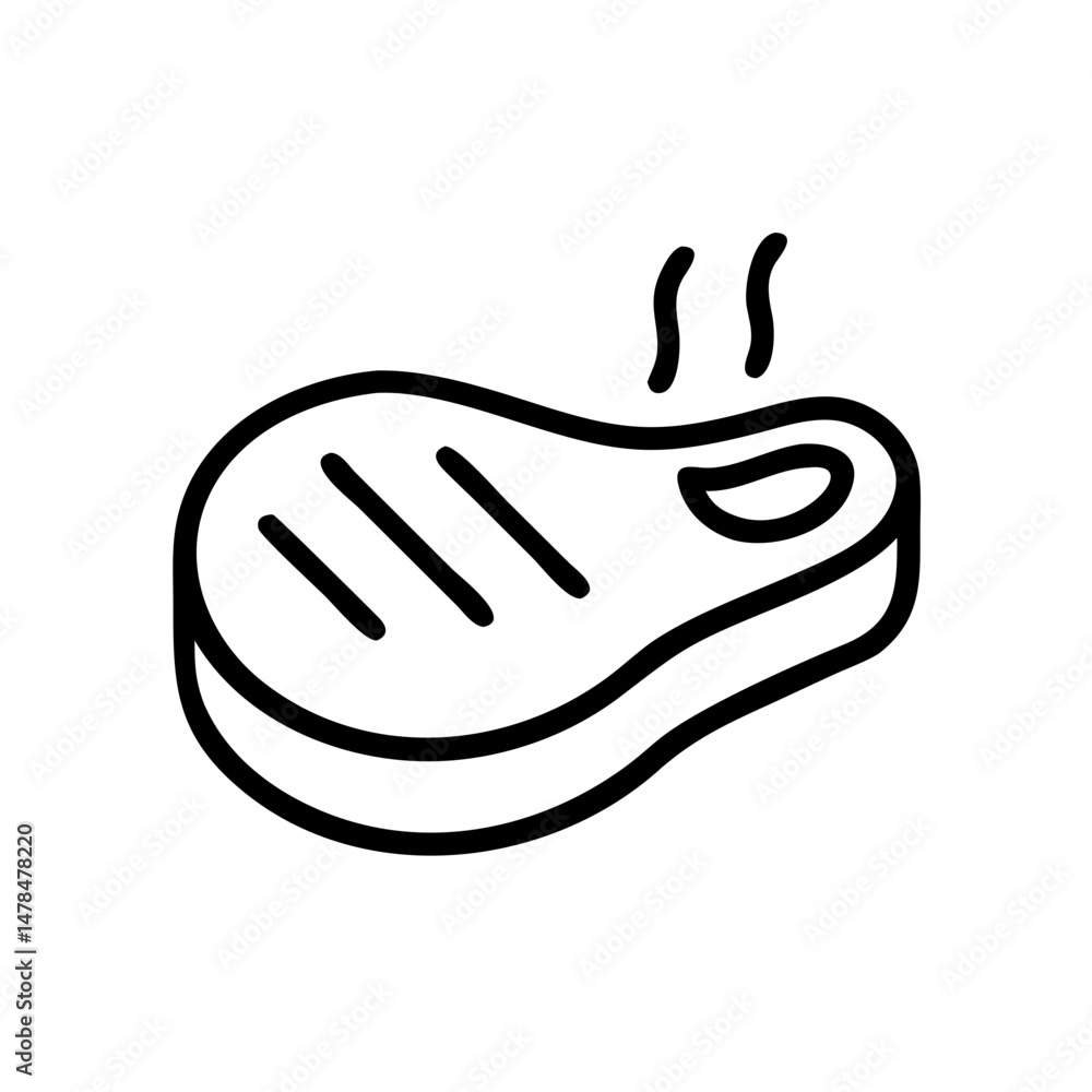 Poster steak on transparent background for web and graphic design