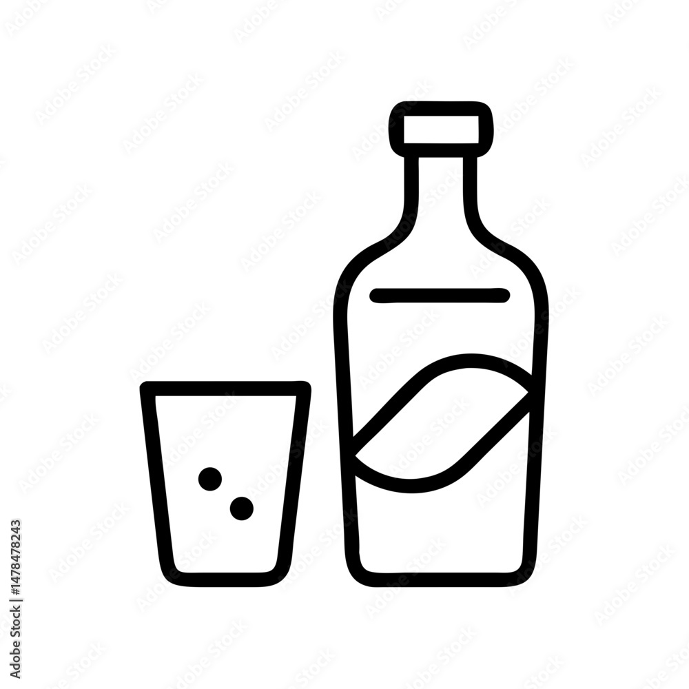 Aufkleber tequila on transparent background for web and graphic design