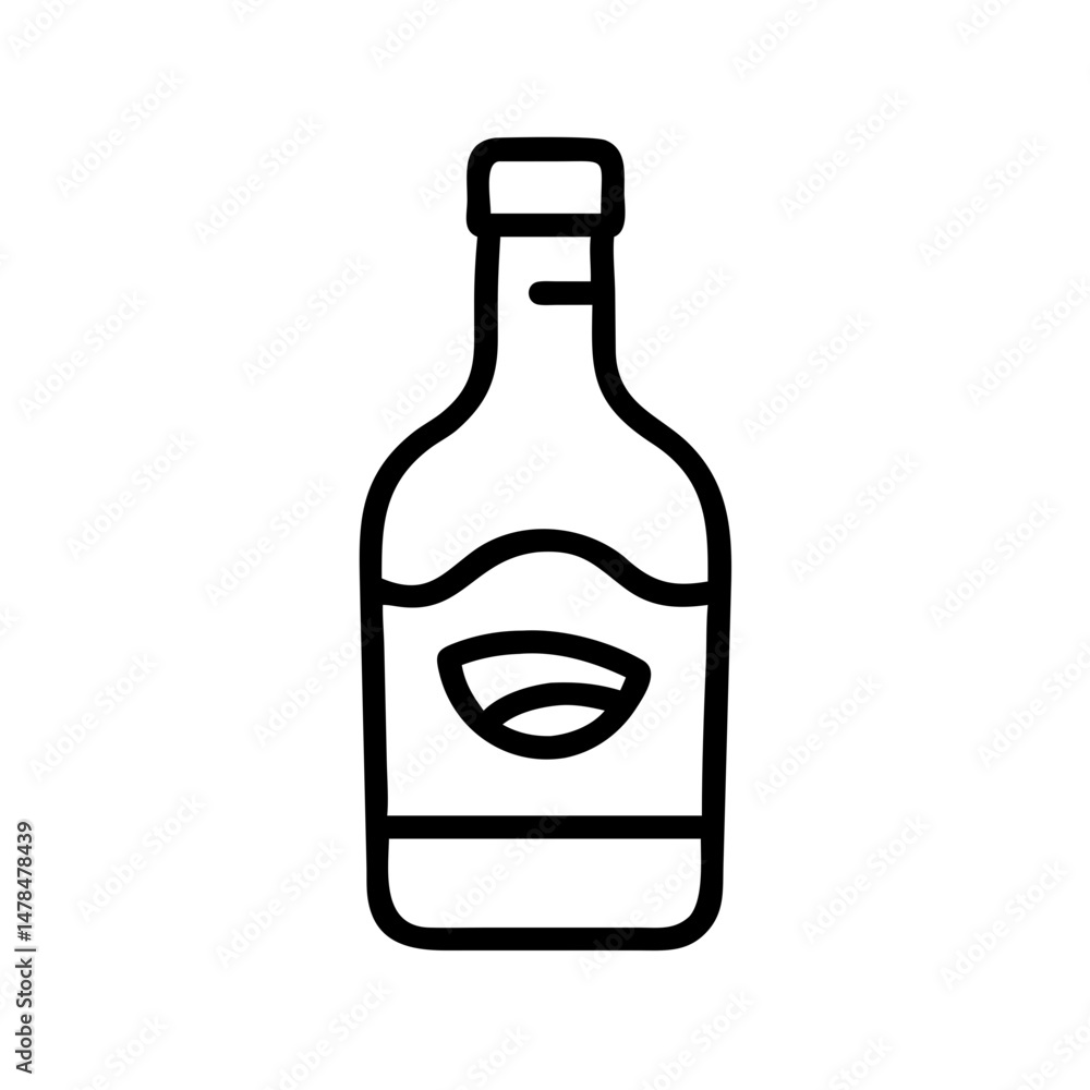 Poster whisky on transparent background for web and graphic design