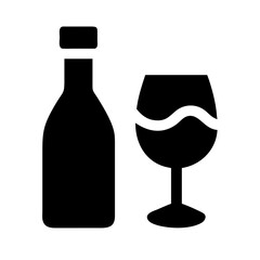 Wine silhouette on transparent background for web and graphic design
