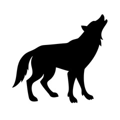 Wolf silhouette on transparent background for web and graphic design
