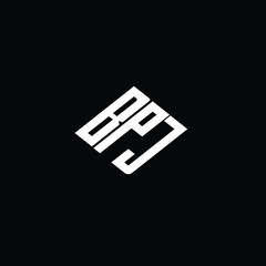 BPJ letter logo design on black background.