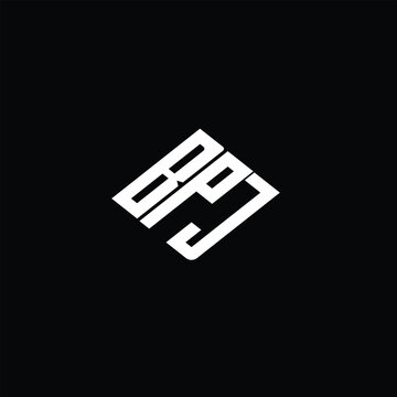 BPJ letter logo design on black background.