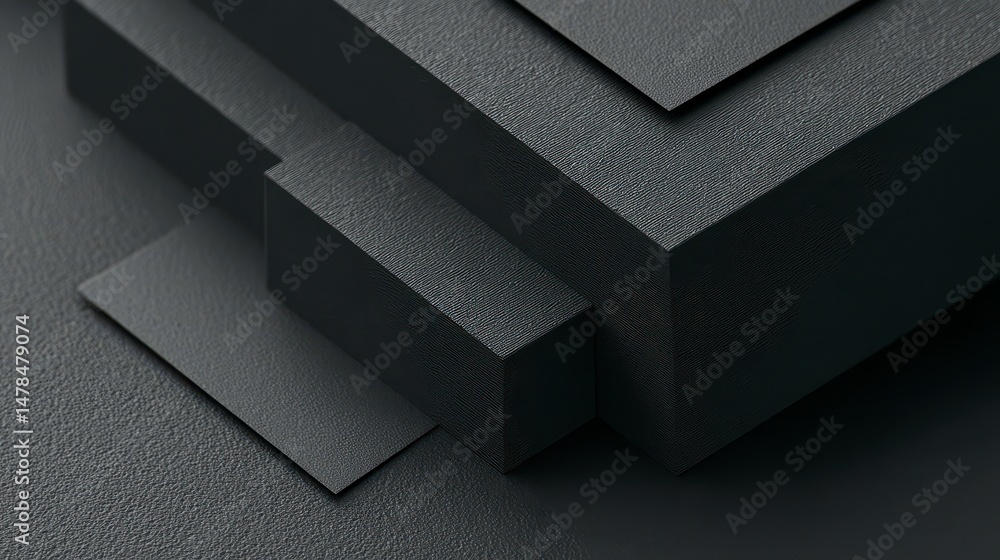 Aufkleber abstract dark grey geometric background 3d render minimalist design texture cubes sha