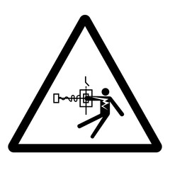 Warning Risk Electrical Shock Symbol Sign ,Vector Illustration, Isolate On White Background Label.EPS10