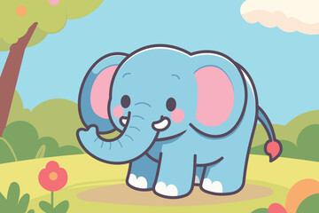 Cute Elephant vector illustration