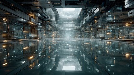 Futuristic Server Room  AI  Technology  Data Center  Digital Infrastructure