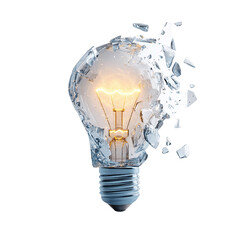 Shattered Light Bulb A Symbol of Broken Ideas and
