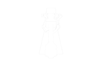 WIREFRAME OUTLINE LINE ART OF BUTTON BADGE PIN PUNCH PRESS MAKER MACHINE TOOL, Heavy Duty Circle Cutter Punch Press 500 Parts Metal Shell Pin on a PNG Transparent Background