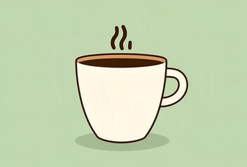 Obraz premium マグに入った可愛いコーヒーのイラスト