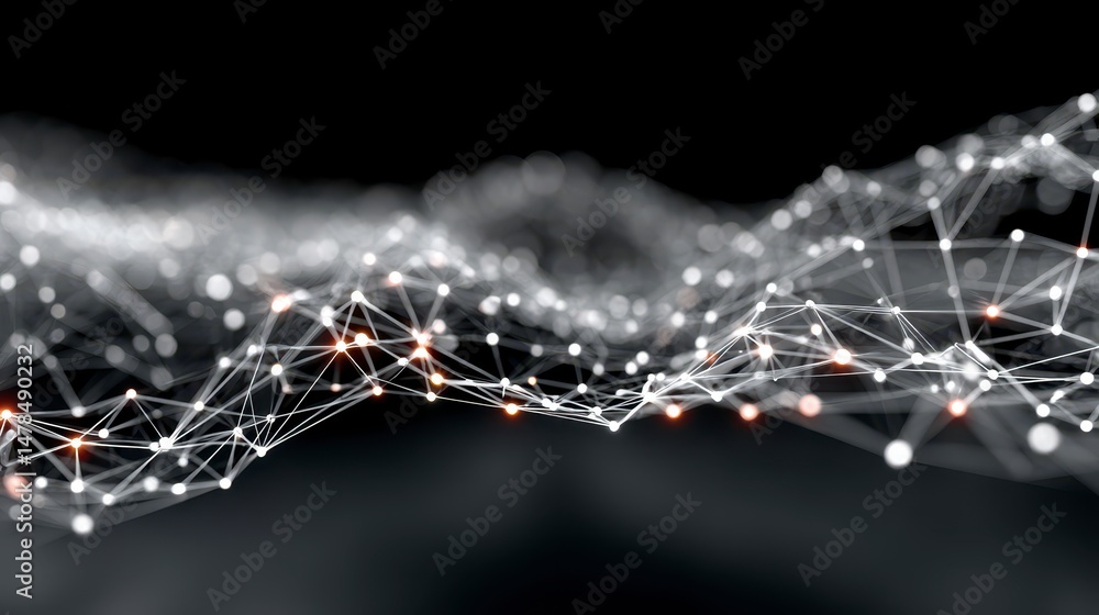 Aufkleber futuristic ai network data nodes connections technology background