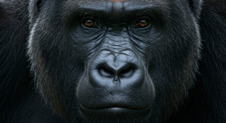 Obraz premium Close-up portrait of a gorilla's face