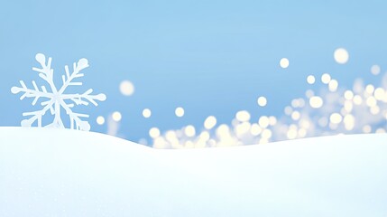 Winter wonderland scene with delicate snowflake.