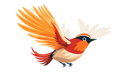 Obraz premium Vintage Style Cartoon Flying Bird Vector Illustration for Designs