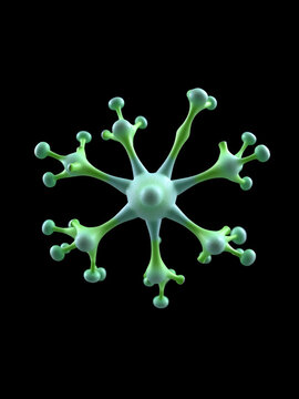 Cidofovir molecule, rotating 3D model of vistide, looped video on a black background