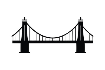 Fototapeta premium Sling of bridge silhouette