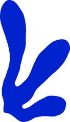 Blue dinosaur footprint, concept of animal tracking and paleontology.