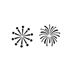 Black Silhouette Of Celebration Fireworks Display On White Background Festive Holiday Vector Illustration Party Celebration Element