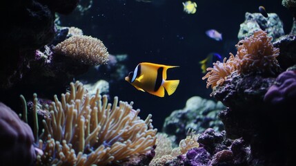 Vibrant Orange Clownfish Swim Among Colorful Coral Reef Ecosystem