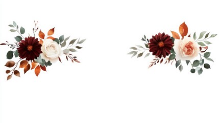 Elegant Floral Arrangement with Red and White Roses and Foliage