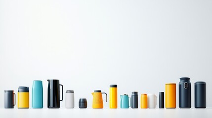 Modern Collection of Stylish Kitchenware in Various Colors and Sizes