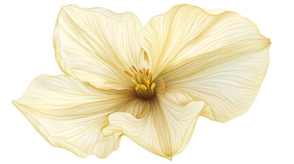 Beautiful yellow daffodil flower close up, isolated on transparent background. PNG