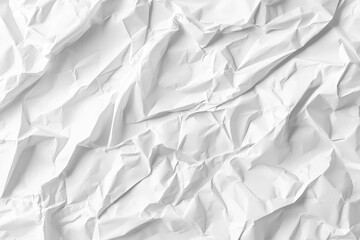 Obraz premium A close-up view of crumpled white paper showcasing intricate textures and shadows. ideal for backgrounds. stationery designs. or artistic projects