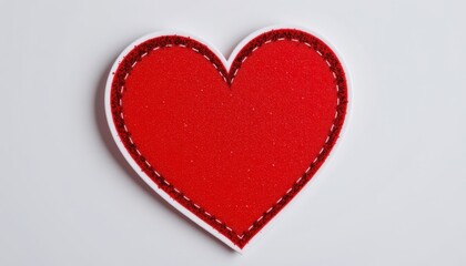 Obraz premium Bright Red Heart Shape on Light Background for Valentine's Day and Romantic Themes