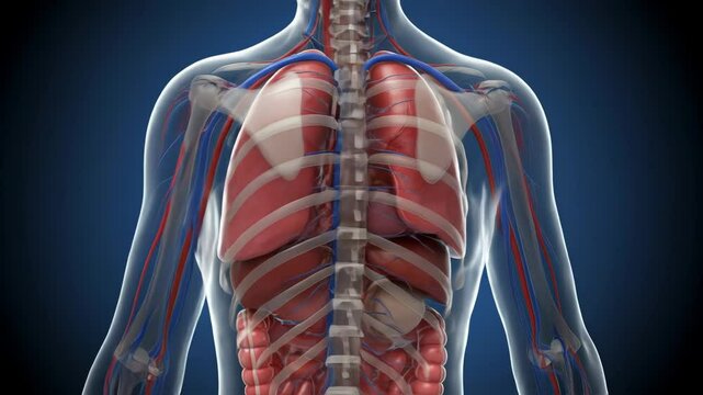 Exploring Human Anatomy Internal Organs and Circulatory System Animated Illustration