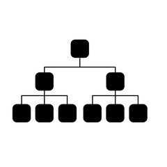 outline silhouette Organization structure or family tree