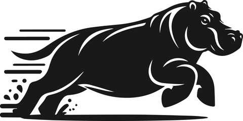 Animal vector silhouette of a hippo
