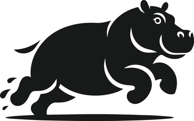 Animal vector silhouette of a hippo