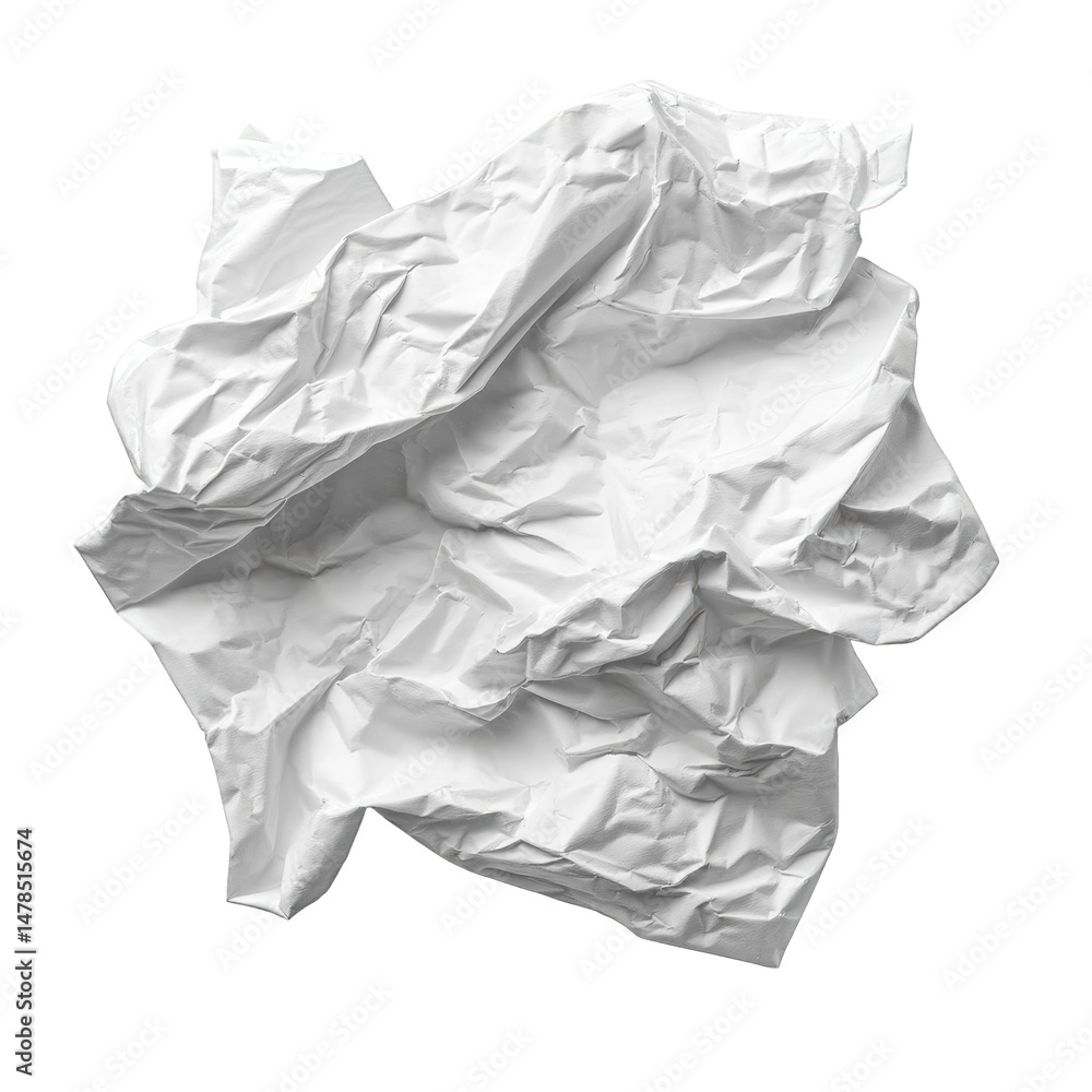 Poster white crumpled paper texture background studio shot abstract design element for graphic design proje