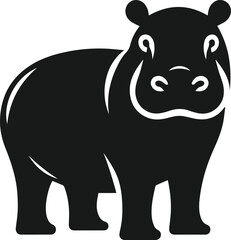 Animal vector silhouette of a hippo