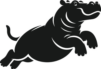 Animal vector silhouette of a hippo