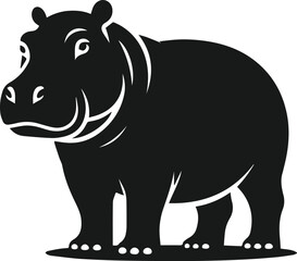 Animal vector silhouette of a hippo