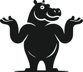 Animal vector silhouette of a hippo
