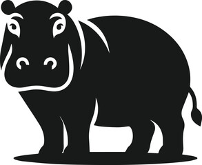 Animal vector silhouette of a hippo