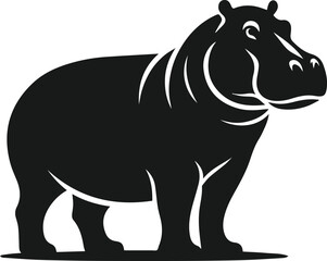 Animal vector silhouette of a hippo