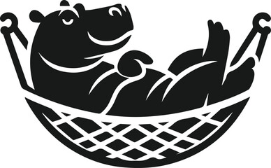 Animal vector silhouette of a hippo