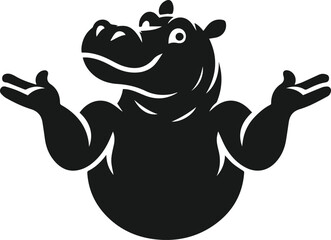 Animal vector silhouette of a hippo